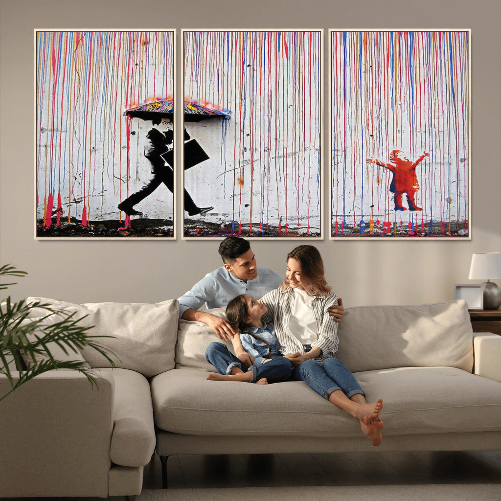 Banksy Wall Art Canvas Print | Framed Graffiti Street Art Picture