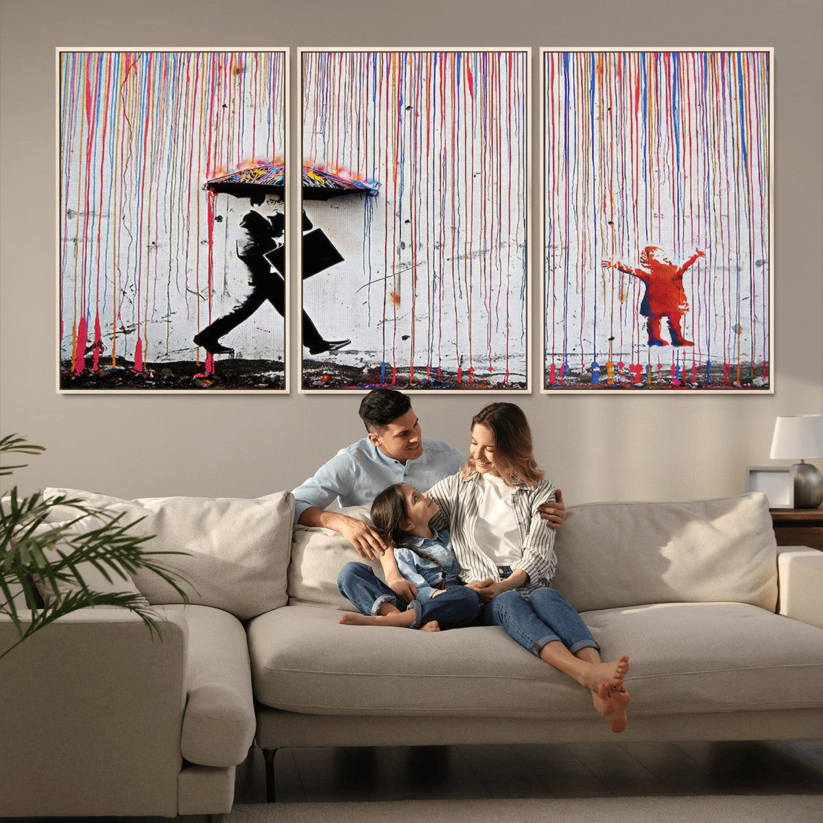 Banksy Wall Art Canvas Print | Framed Graffiti Street Art Picture