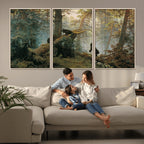 Baby Bears in Forest Wall Art Canvas Print