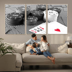 Poker Game Cards Wall Art Canvas, Multi Panel Wall Art