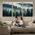 Captivating Misty Forest Wall Art, Foggy and Serene Atmosphere Canvas Print