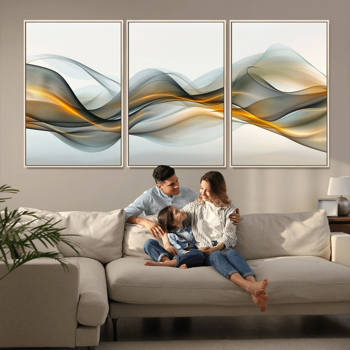 Abstract Wave Canvas Wall Art | Fluid Contemporary Elegance in Motion