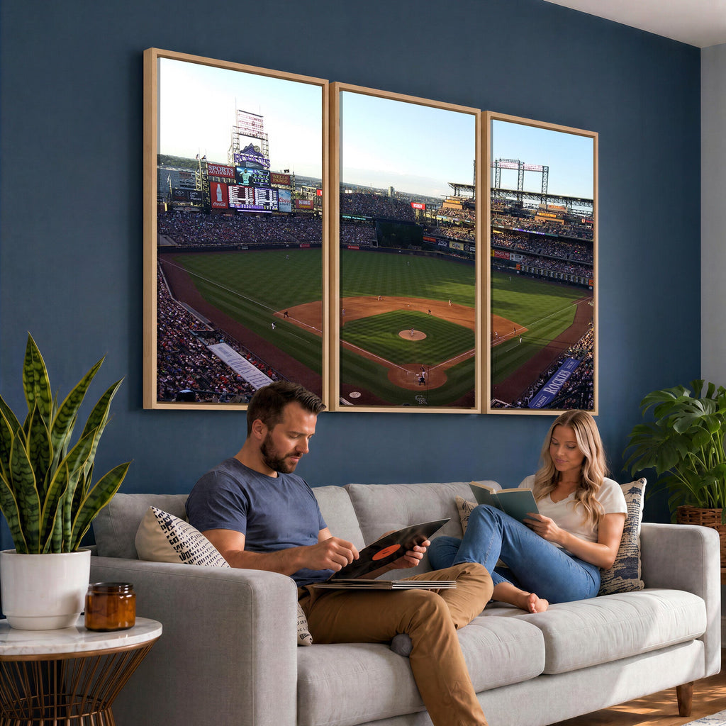 Colorado Rockies Coors Field Wall Art Canvas Print, MLB Baseball Stadium