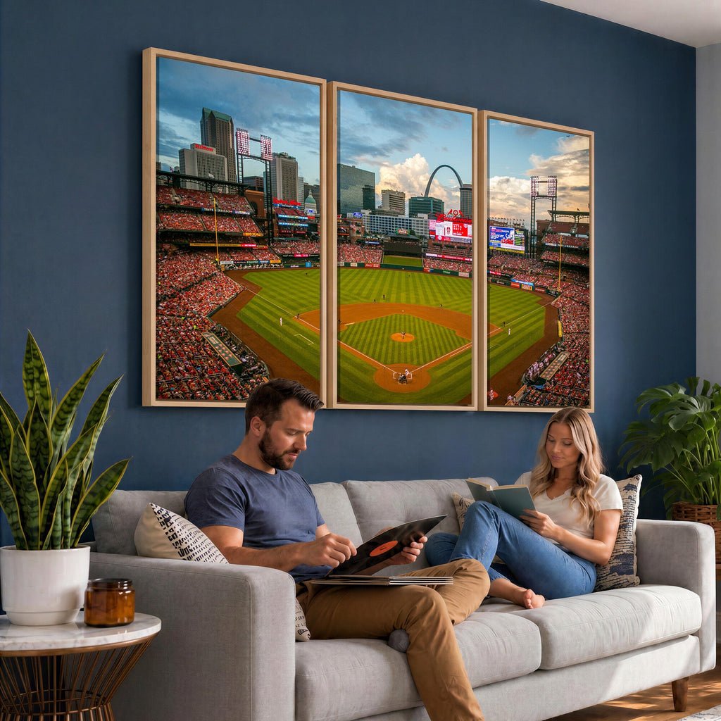 St. Louis Cardinals Baseball Team Print, Busch Stadium Wall Art, Framed and Ready to Hang
