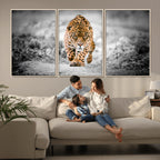 Jaguar Wall Art Canvas Print, Majestic Big Cat in Focused Pursuit