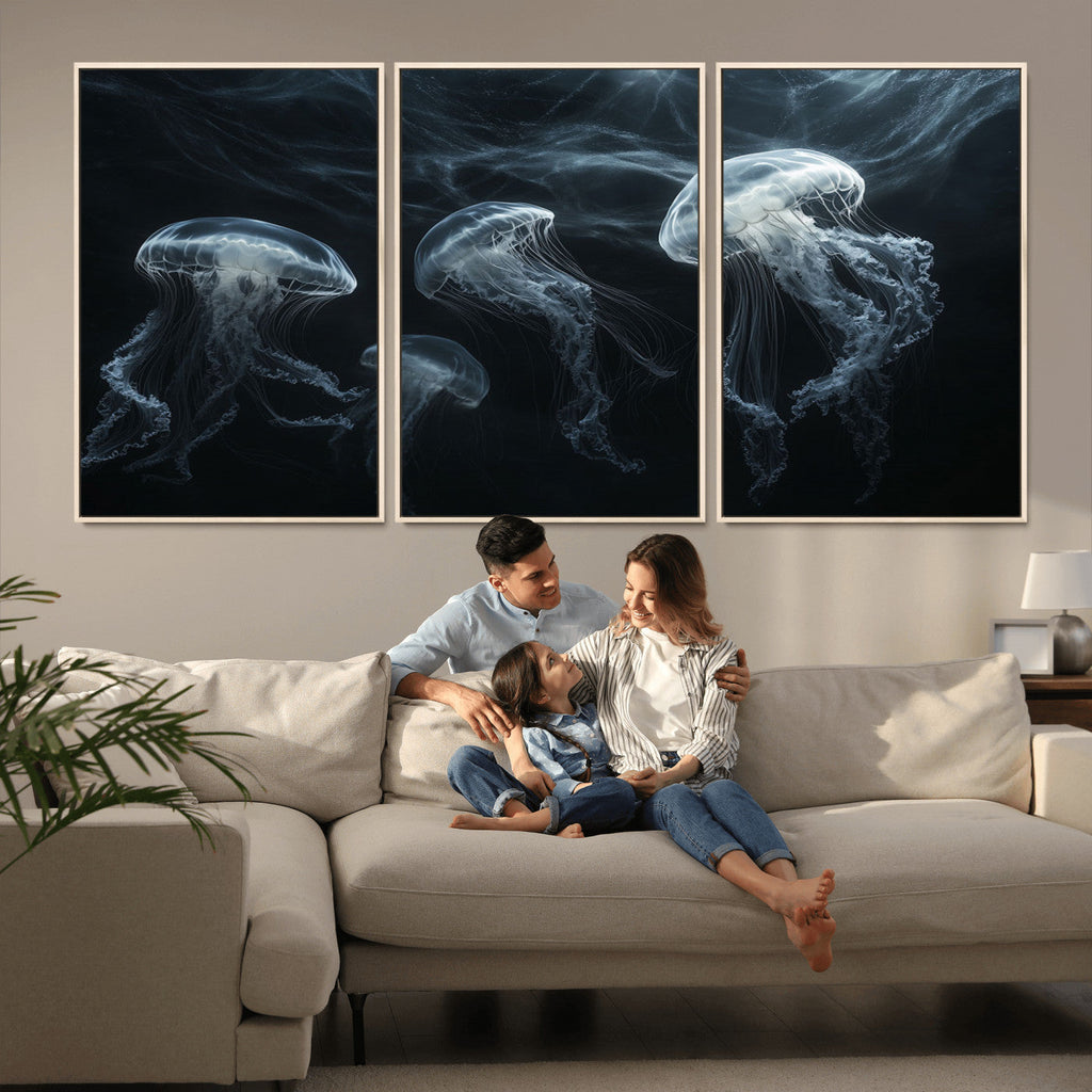 Jellyfish Wall Art Canvas Print, Elegant Wall Decor