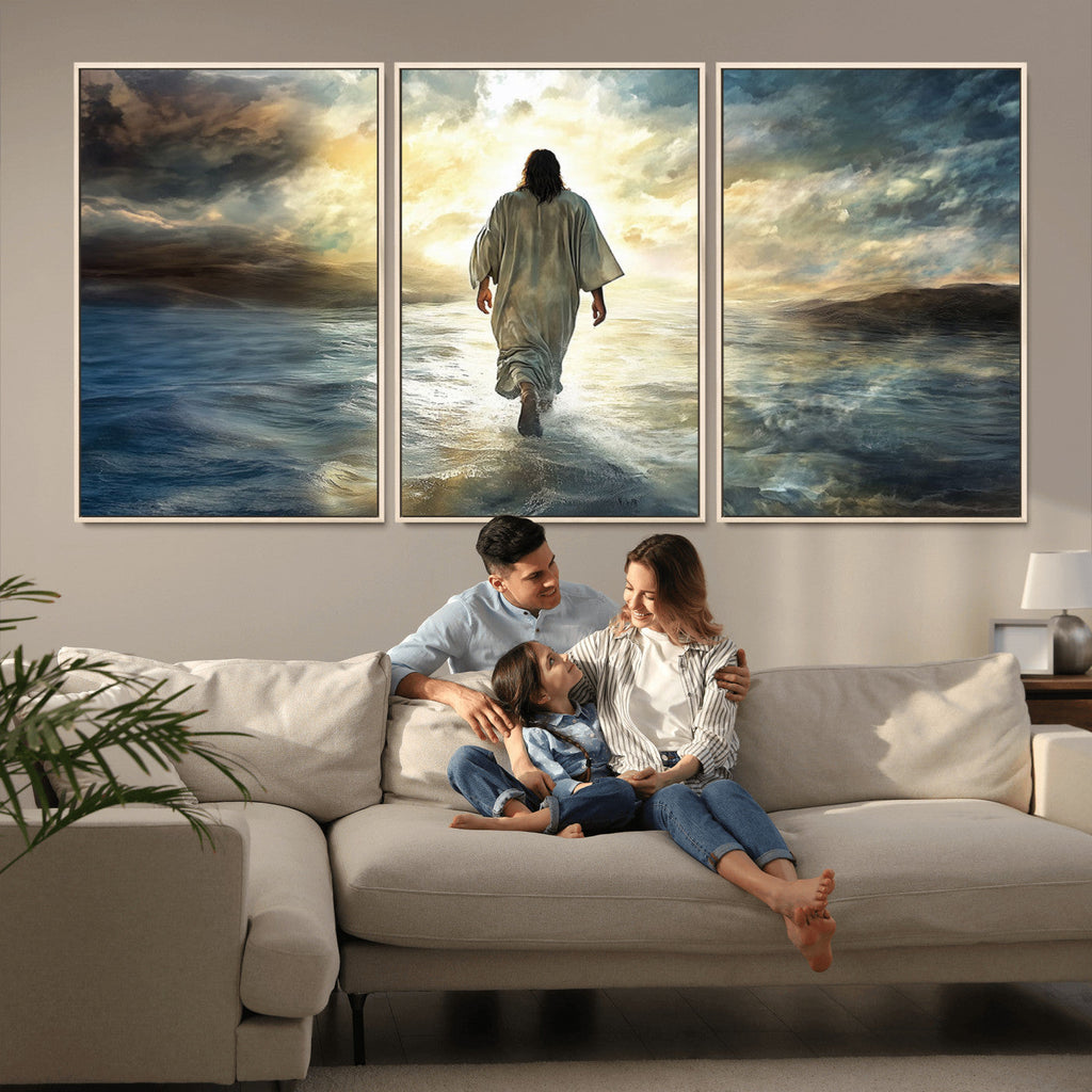 Jesus Walking on Water Wall Art | Canvas Print | Ready to Hang