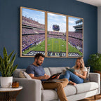 TCU Horned Frogs Football Team Print, Fort Worth Amon G. Carter Stadium, Framed and Ready to Hang