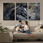 Large Abstract Horse Wall Art Canvas Print, Farmhouse Wall Art