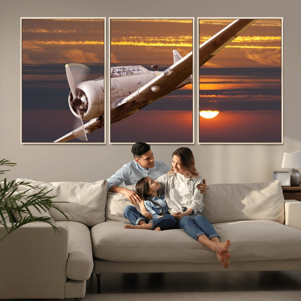 Old War Plane Wall Art Canvas Print