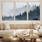 Foggy Pine Forest Wall Art Canvas Print
