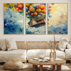 UP-Inspired Floating House with Balloons Canvas Art | Colorful Wall Decor