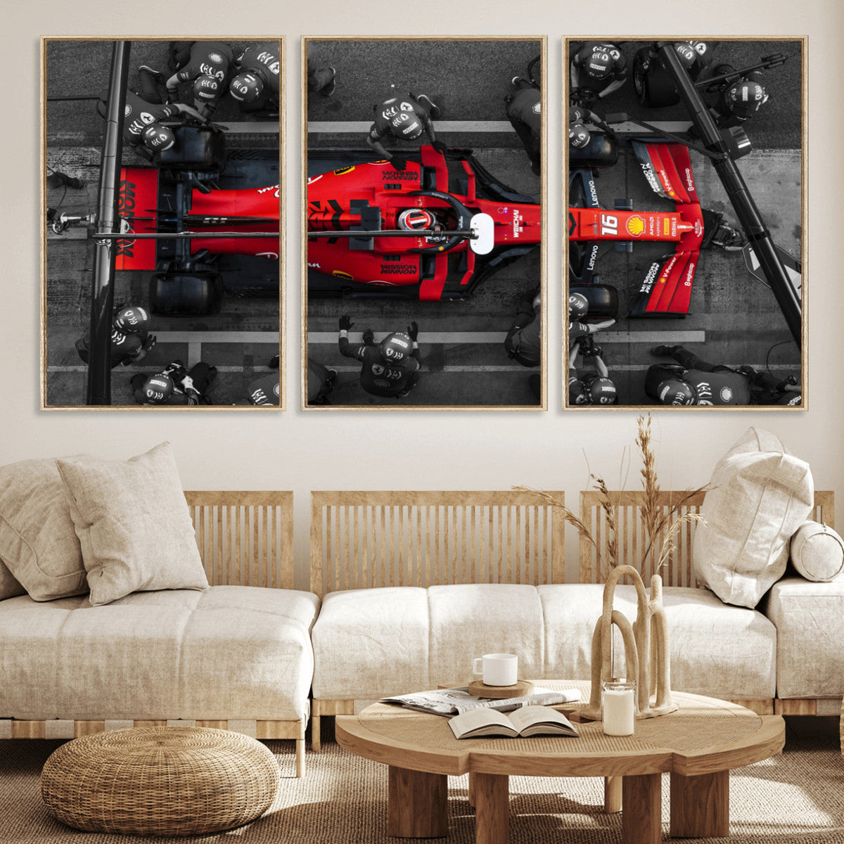 Ferrari Pit Stop Canvas Wall Art | Precision and Speed