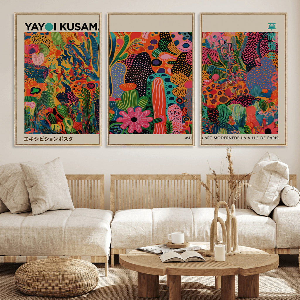 Framed Yayoi Kusama 1986 Wall Art Print | Japanese Wall Art, Wabi Sabi Abstract Landscape