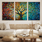 Yggdrasil Tree of Life Wall Art Print | Mosaic Style Canvas Wall Art
