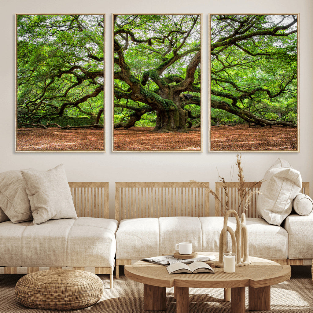 Majestic Oak Tree Wall Art Canvas Print | Ancient Branches