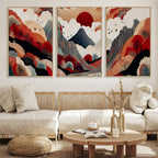 Abstract Mountain Wall Art | Framed Vibrant Landscape Canvas