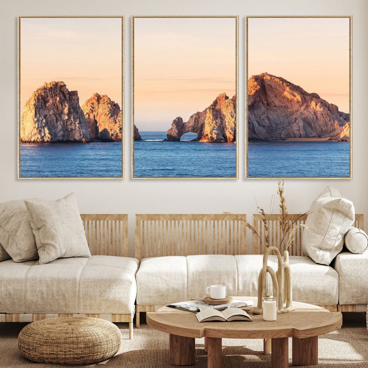 El Arco Wall Art Canvas Print, Framed Cabo San Lucas Ocean Arch Coastal Art