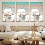 Calm Beach Wall Art | Framed Turquoise Water Canvas Artwork