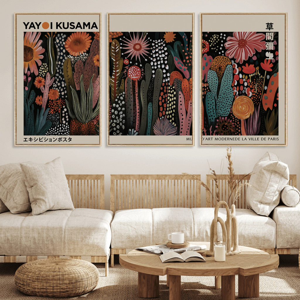 Modern Japanese Wall Art Canvas Print, Framed Abstract Mount Fuji Zen Landscape