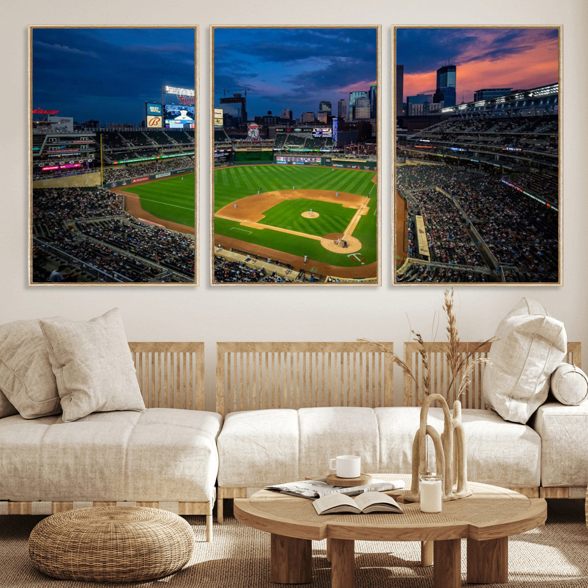 Target Field Wall Art Canvas Print, Baseball Stadium Scene