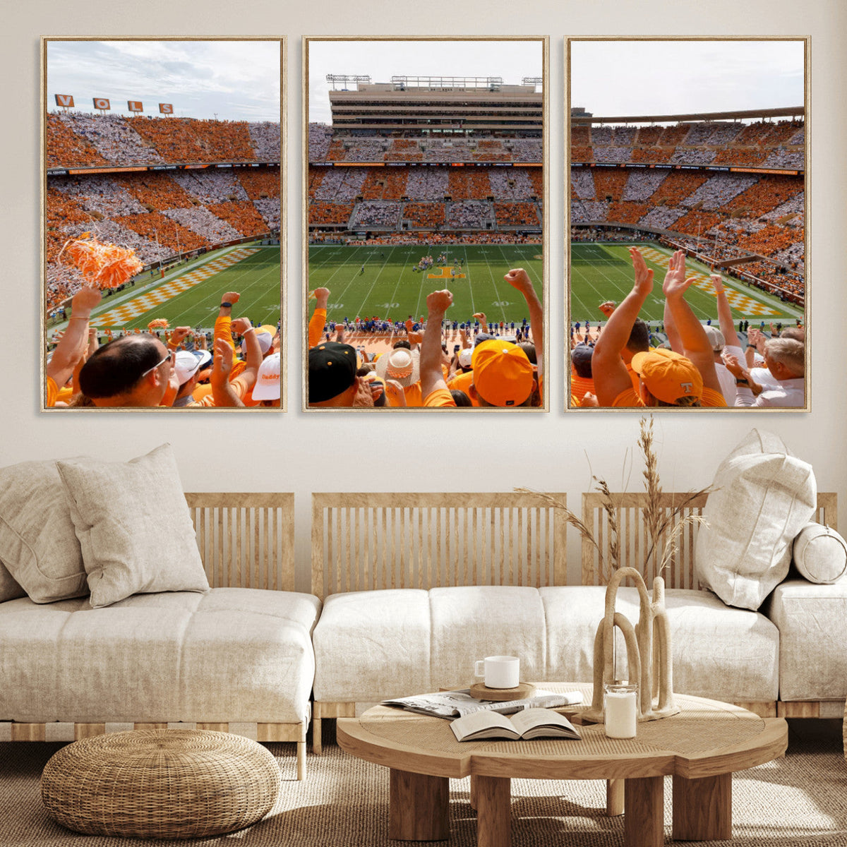Tennessee Neyland Stadium Wall Art, Sports Arena Canvas, Home Bar Wall Decor