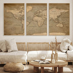 Dark World Map Canvas Print | Framed Travel Map Wall Art