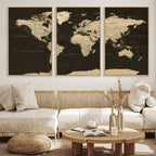 World Map Canvas Print | Framed World Map Wall Art for Couples