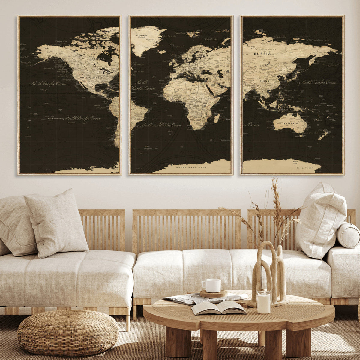 World Map Canvas Print | Framed World Map Wall Art for Couples