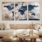 Rustic World Map Canvas Print | Framed Wall Art for Couples