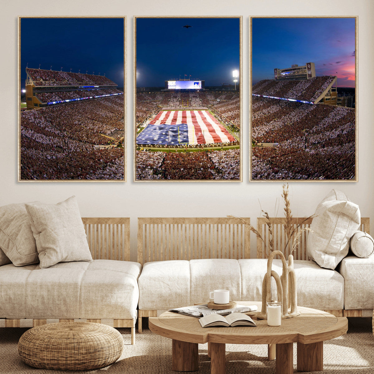 Oklahoma Sooners Memorial Stadium Wall Art Canvas Print