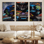 Graffiti American Football Player Street Art Wall Art Canvas Print