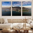 Cape Town Wall Art Canvas Print | Table Mountain Coastal Skyline Panorama