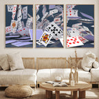 Playing Cards Canvas Wall Art | Casino Game Room Decor