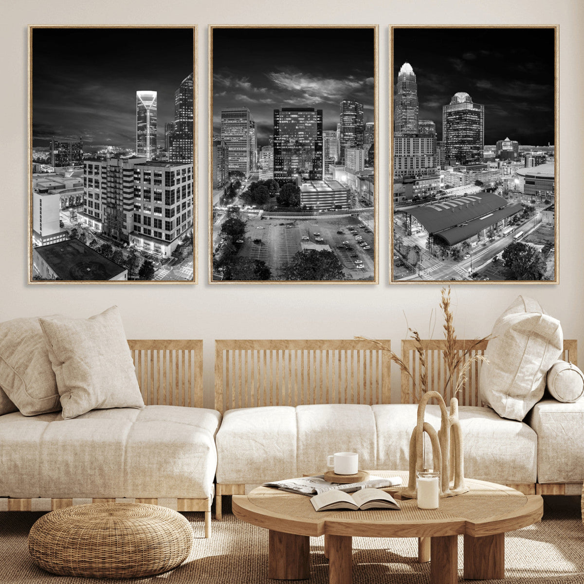 Charlotte Skyline Canvas Wall Art Print | North Carolina Cityscape