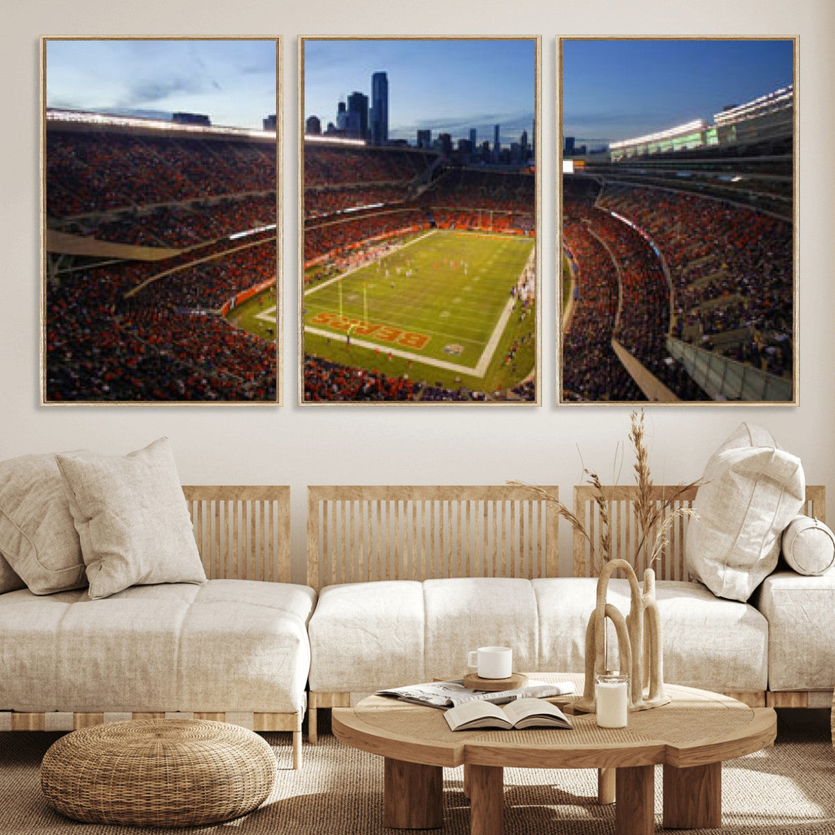 Chicago Bears Soldier Field Canvas Wall Art, NFL Stadium Panorama