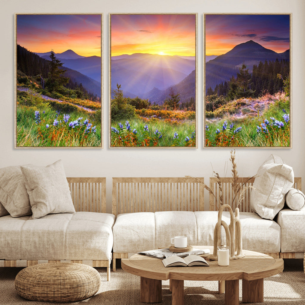 Mountain and Spring Wall Art Canvas Print