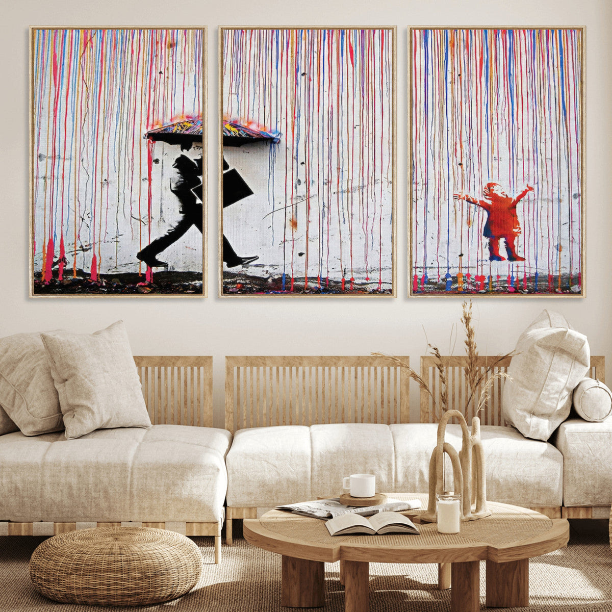 Banksy Wall Art Canvas Print | Framed Graffiti Street Art Picture
