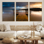 Serene Lake Pier at Sunset Canvas Print | Landscape Wall Art | Ready to Hang