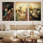 Last Supper Wall Art Canvas Print, Framed Jesus Artwork, Sacred Dining Scene