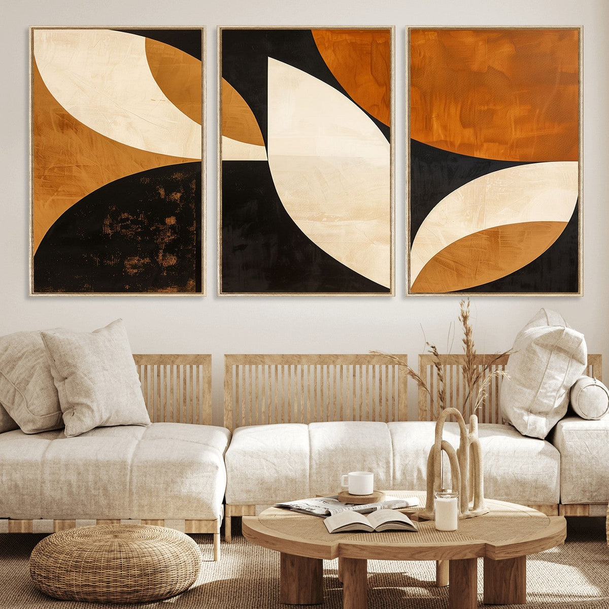 Geometric Abstract Wall Art Canvas Print, Mid Century Modern Wall Art