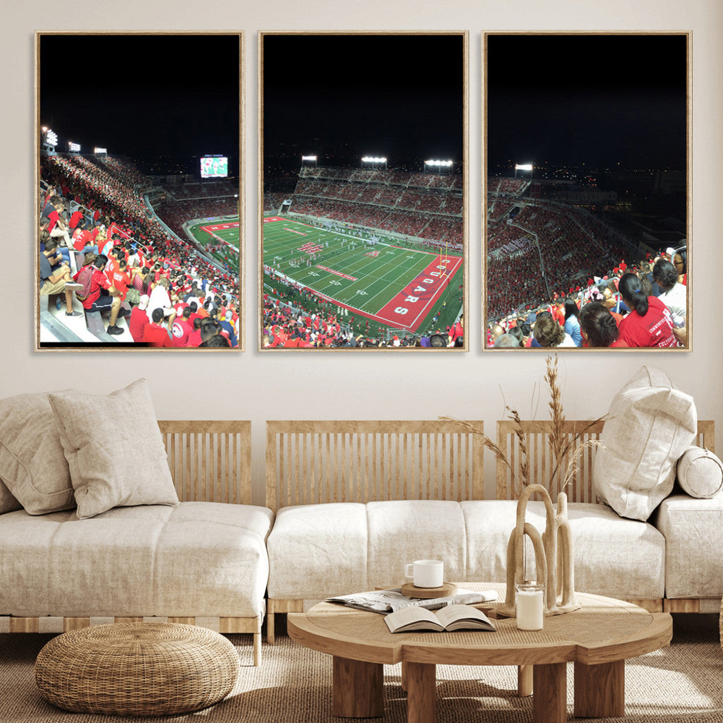 Houston Cougars Football Team Print, Houston TDECU Stadium