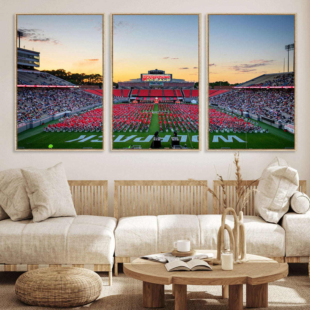 NC State Wolfpack Football Team Print Wall Art, Raleigh