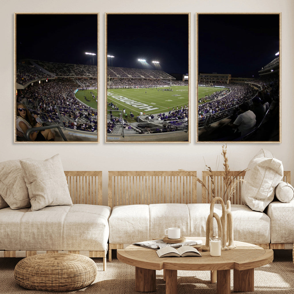 TCU Horned Frogs Football Team Print, Fort Worth Amon G. Carter Stadium