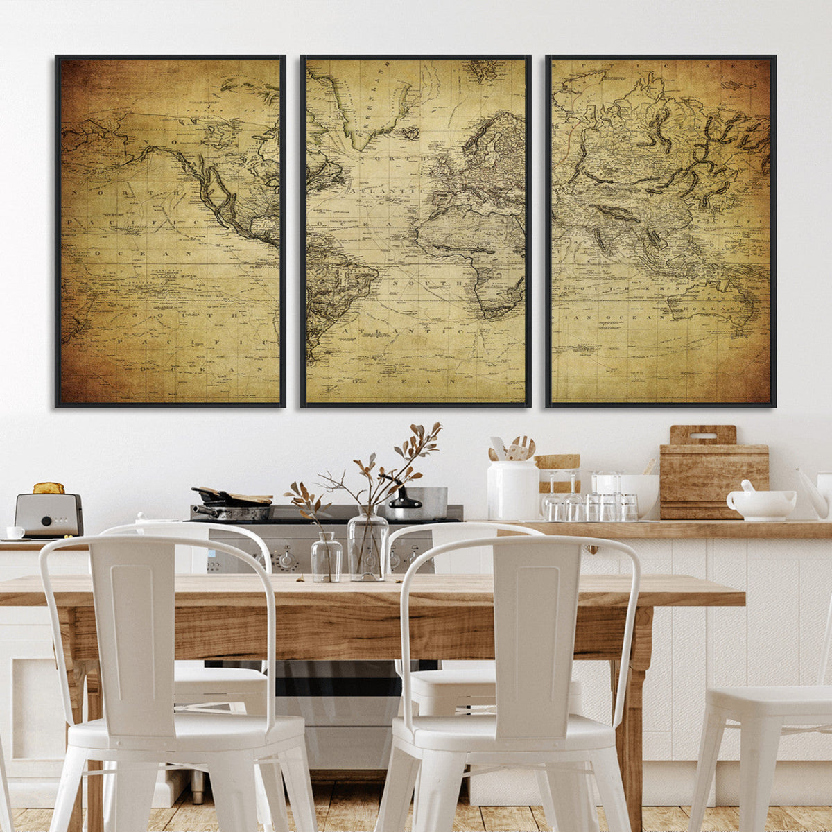 Push Pin World Map Canvas Print | Travel Tracker Wall Art