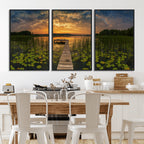 Lake and Flower Wall Art Canvas Print