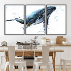 Watercolor Whale Wall Art Canvas Print