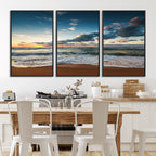 Ocean Beach Wall Art Canvas Print Sunset Artwork Print