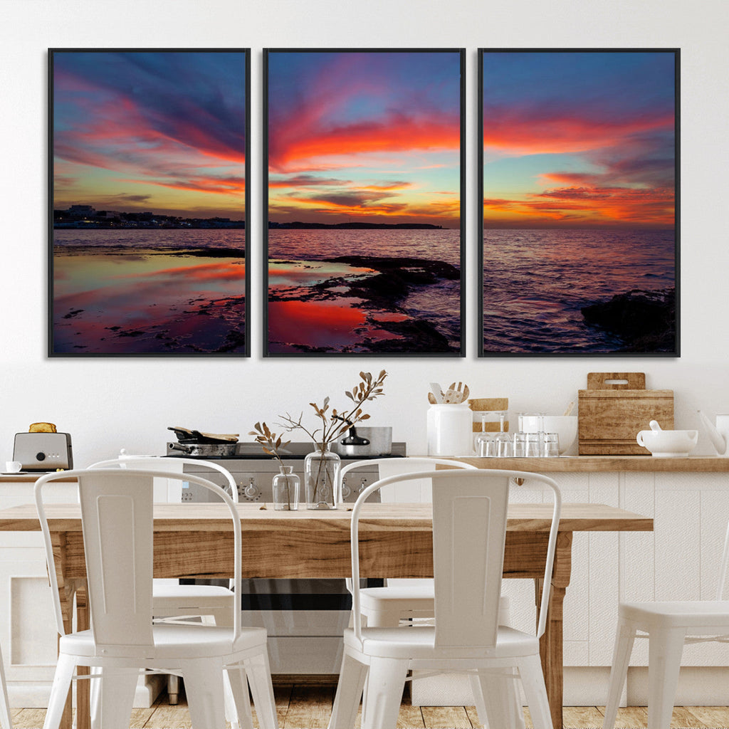 Glorious Sunset on The Beach Wall Art Canvas Print