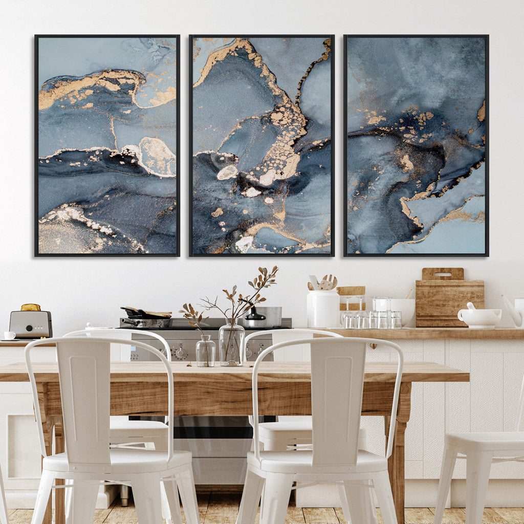 Multipanel Marble Fluid Effect Wall Art Abstract Canvas Wall Art Print